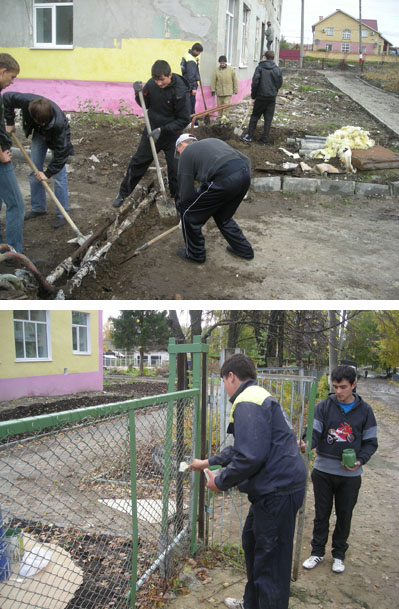 Студенты-волонтеры внесли свой посильный вклад в реализацию шумерлинской общегородской идеи по реконструкции детского сада